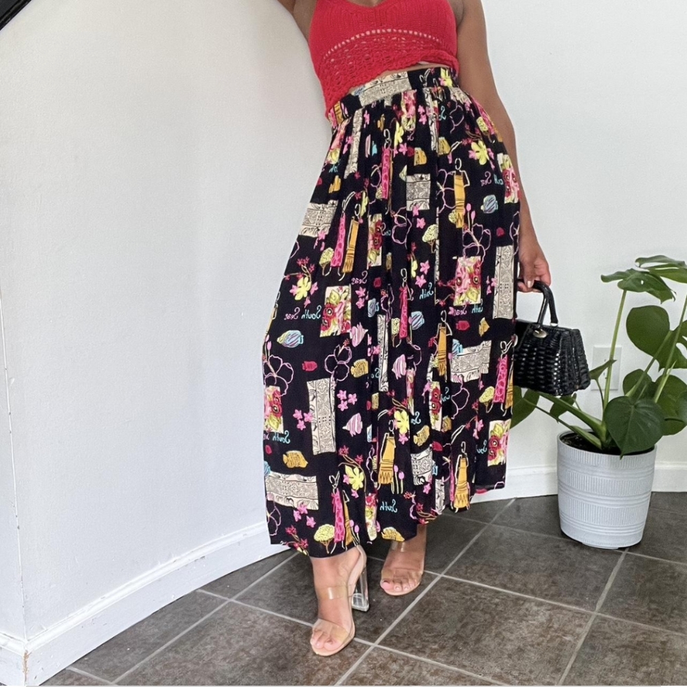 SOLD Vintage White Stag Midi Skirt